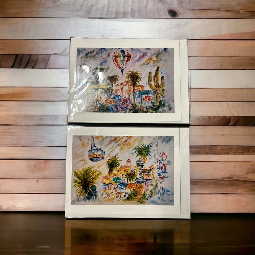Set of two Jutta Mayrl watercolor print blank cards